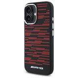 Mercedes Benz AMG Silicone Graphics Case with MagSafe for iPhone 16 6.1" Black & Red - AMHMP16S24SSRRK