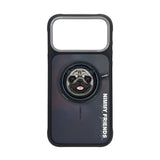 Nimmy Big Eye Cute Pet Pug Dog Face Case with Detachable MagSafe Grip for iPhone 17 Pro 6.3" Black Grey - N-XDY-CXZJZH-IP17-PRO-09-A