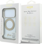 Guess IML Ring Stand 360 Script Metal Logo Case with MagSafe for iPhone 17/18 Pro 6.3" Clear - GUHMP18L6HCCMST