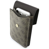 Guess PU Leather Grained 4G Metal Logo Universal Phone Bag Brown - GUWBPG4L4CNW