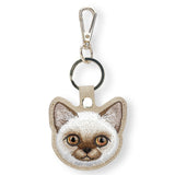 Nimmy Big Eye Cute Pet Siamese Cat Face Airtag Keychain Brown - N-XDY-YSK-026