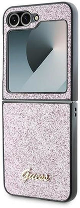 Guess 4G Glitter Script Case for Samsung Galaxy Z Flip 6 Pink - GUHCZF6HGGSHP