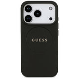 Guess Grained Ring Case with MagSafe for iPhone 17 Pro 6.3" Black - GUHMP17LPGHSMMK