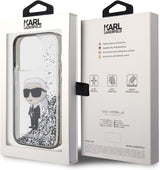 Karl Lagerfeld Liquid Glitter Ikonik Hardcase for iphone 15 Pro 6.1" Transparent - KLHCP15LLKKNSK