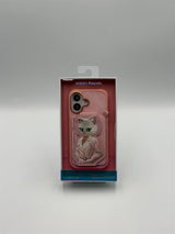 Nimmy White Cat Magnetic Combo Case with Detachable MagSafe Card Holder Stand for iPhone 17 6.3" Pink - N-CXMC-KTZH-IP17-04