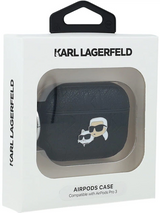 Karl Lagerfeld Monogram Karl and Choupette Head Case for AirPods Pro 3 Black - KLAP3PGKCPK