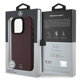 Mercedes Textured And Plain Leather Case with MagSafe for iPhone 16 Pro 6.3" Red - MEHMP16L23RBARR