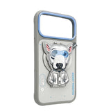 Nimmy Cool & Cute 2.0 Terrier Dog Case with MagSafe Stand for iPhone 17 Pro 6.3" Grey Blue - N-YJKM-CXZJZH-IP17-PRO-019