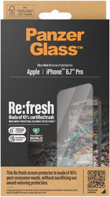 Panzer Glass Ultra Wide Fit Refresh Screen Protection for iphone 15 Pro Max 6.7" - 2824