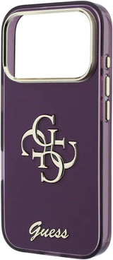 Guess IML 4G Script Metal Logo Case for iPhone 17/18 Pro 6.3" Burgundy - GUHCP18L5HC4MLSU