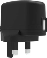 Griffin 2.4 Amp UK Mains Charger with USB A to Micro USB Cable Black - GP-011-BLK