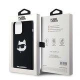 Karl Lagerfeld Choupette Head Silicone Case with MagSafe Case for iPhone 15 Pro 6.1" Black - KLHMP15LSCHPPLK