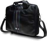 BMW Carbon & Blue Stripe Bag for 16" Laptop Black - BMCB15COMSCAKL
