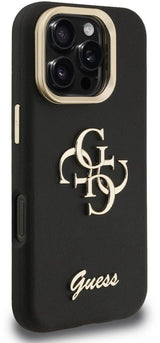 Guess PU Grained 4G Logo Stand Camera Frame Case for iPhone 16 Pro Max 6.9" Black - GUHCP16XPCS4GSK