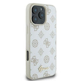 Guess Peony Script Logo Case with MagSafe for iPhone 16 Pro Max 6.9" White - GUHMP16XPGPYSH