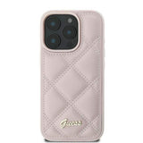 Guess Quilted Metal Logo Case for iPhone 16 Pro Max 6.9" Pink - GUHCP16XPSQSQSP