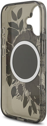 Guess IML Flowers Strap Case with MagSafe for iPhone 17 6.3" Black - GUHMP17SHFWBRCESK