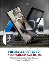 BMW Carbon Tricolor with MagSafe Case for Samsung Galaxy S24 Ultra 6.8" Black - BMHMS24L23PUDTK