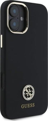 Guess 4G Logo Strass Silicone Case for iPhone 16 6.1" Black - GUHCP16SM4DGPK