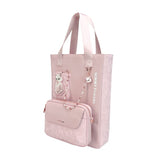 Nimmy Magnetic Fashion Series Combo White Cat Laptop Backpack with Detachable Pouch Pink - N-CXMC-STSJDNBZH-04