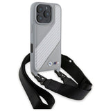 BMW M Series Carbon Stripe & Strap Case for iPhone 16 Pro 6.3" Grey - BMHCP16L23PSCCG