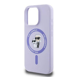 Karl Lagerfeld Liquid Silicone Karl and Choupette with MagSafe Case for iphone 16 Pro 6.3" Purple - KLHMP16LSCMKCRHU