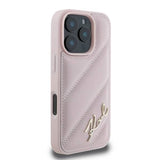 Karl Lagerfeld Quilted Signature Case for iPhone 16 Pro 6.3" Pink - KLHCP16LPQDSMGP