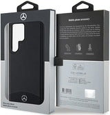 Mercedes Benz Genuine Leather Fluted with MagSafe Star Logo Case for Samsung Galaxy S24 Ultra 6.8" Black - MEHMS24L23RBARK