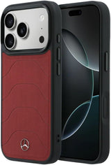 Mercedes Benz Bow Line Leather Case with MagSafe for iPhone 17 Pro Max 6.9" Red - MEHMP17X25PMERCR