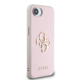 Guess PU Grained 4G Metal Logo Case for iPhone 16e Pink - GUHCPSE4PGT4MBP
