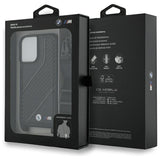 BMW M Series Carbon Stripe & Strap Case for iPhone 16 6.1" Black - BMHCP16S23PSCCK