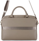 Guess Grained Triangle Logo Zipper Pocket 15" Laptop Bag Brown - GUCB15PGTSPSW