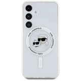 Karl Lagerfeld Button Karl & Choupette Heads Printed Logo Case with MagSafe for Samsung Galaxy S25 6.2" Clear - KLHMS25SHLSKCH