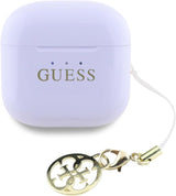 Guess Glossy Effect Printed Classic Logo & Charm TWS Earphones Purple - GUTWSXMCCLU