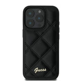 Guess Quilted Metal Logo Case for iPhone 16 Pro Max 6.9" Black - GUHCP16XPSQSQSK