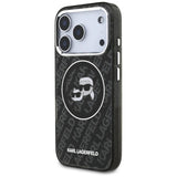 Karl Lagerfeld IML Glitter Karl & Choupette Heads Logo Case with MagSafe for iPhone 17 Pro 6.3" Black - KLHMP17LHMKBKCHOK