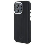 Mercedes Benz Silicone Vertical Tonal Stripes Case with MagSafe for iPhone 16 Pro Max 6.9" Black - MEHMP16X23SUVSK