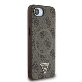 Guess PU 4G Strass Triangle Metal Logo Case for iPhone 16e Brown - GUHMPSE4P4TDPW