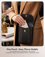Guess 4G Round Classic Logo Stripes Universal Phone Pouch with Strap Black - GUWB6PG4S4RK