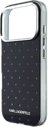 Karl Lagerfeld IML Rhinestones Allover and Electroplated Logo Case for iPhone 17/18 Pro 6.3" Black - KLHCP18L6HCRDKLK
