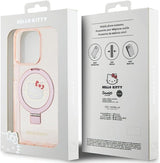 Hello Kitty Ring Stand Glitter Electrop Logo with Magsafe Case for iphone 15 Pro 6.1" Pink - HKHMP15LHRSGEP