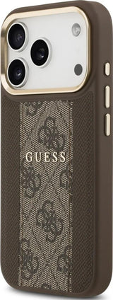 Guess 4G Stripe Case with MagSafe for iPhone 17 Pro 6.3" Brown - GUHMP17LPG4SEMCW