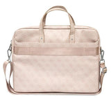 Guess 4G Triangle Logo Laptop Bag 16" Rose Pink Saffiano - GUCB15P4TP