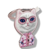 Nimmy Cool & Cute 2.0 White Rich & Beauty Cat Embroidery Magnetic Stand with MagSafe Pink - N-KM-BSZJ-04