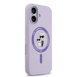 Karl Lagerfeld Liquid Silicone Karl and Choupette Case with MagSafe for iPhone 17 6.3" Purple - KLHMP17SSCMKCRHU