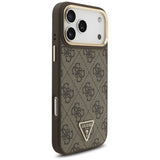 Guess 4G Triangle Logo Case with MagSafe for iPhone 17 Pro 6.3" Brown Gold - GUHMP17LP4GTDGMW