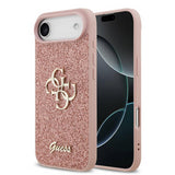 Guess PU Fixed Glitter Big 4G Metal Logo Case for iPhone 17 Air 6.5" Pink - GUHCP17MHG4SGP