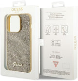 Guess Disco Metal Script Case for iphone 15 Pro 6.1" Gold - GUHCP15LPMSDGSD