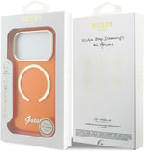 Guess IML Script Metal Logo Case with MagSafe for iPhone 17 Pro 6.3" Orange - GUHMP17L5HTCSMSO