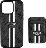 Guess 4G Stripes Case with MagSafe Wallet for iPhone 16 Pro Max 6.9" Black - GUBPHCP16XP4RPSK